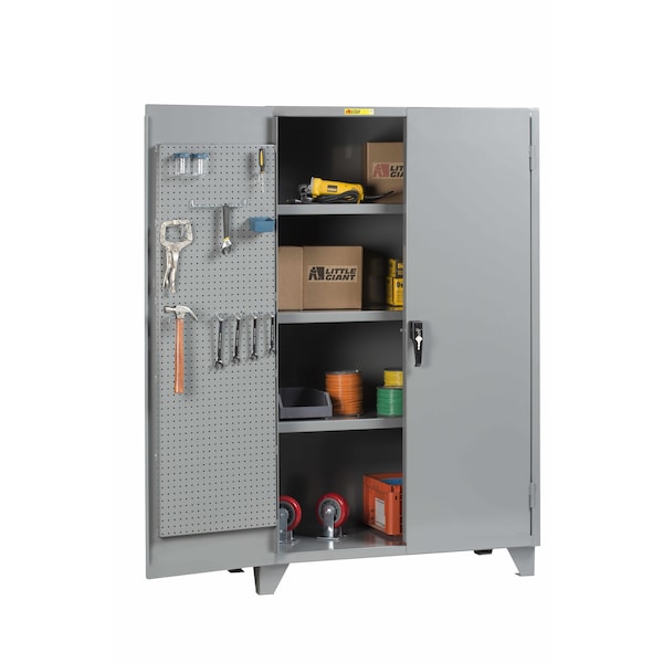 Storage Cabinet. Pegboard Doors, 3 Adjustable Shelves, 30" x 48"